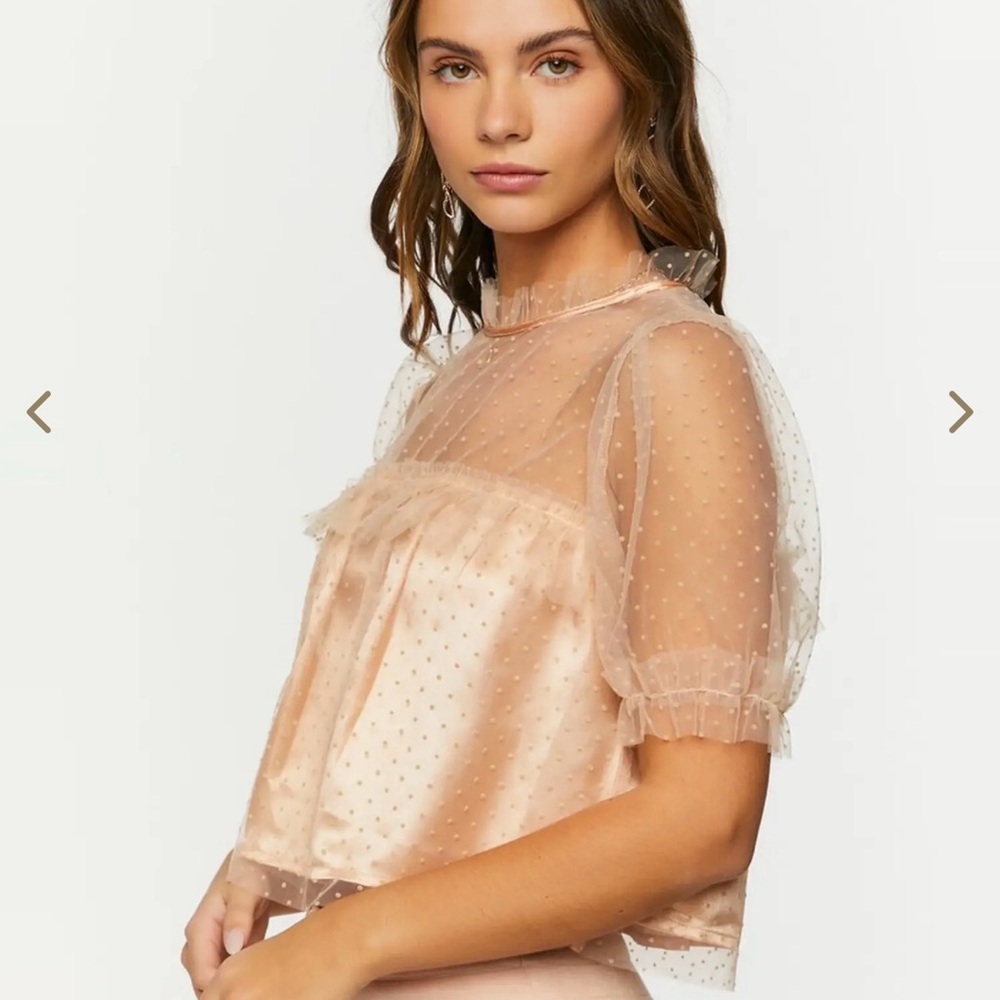 Forever 21  Sheer Polka Dot Blouse